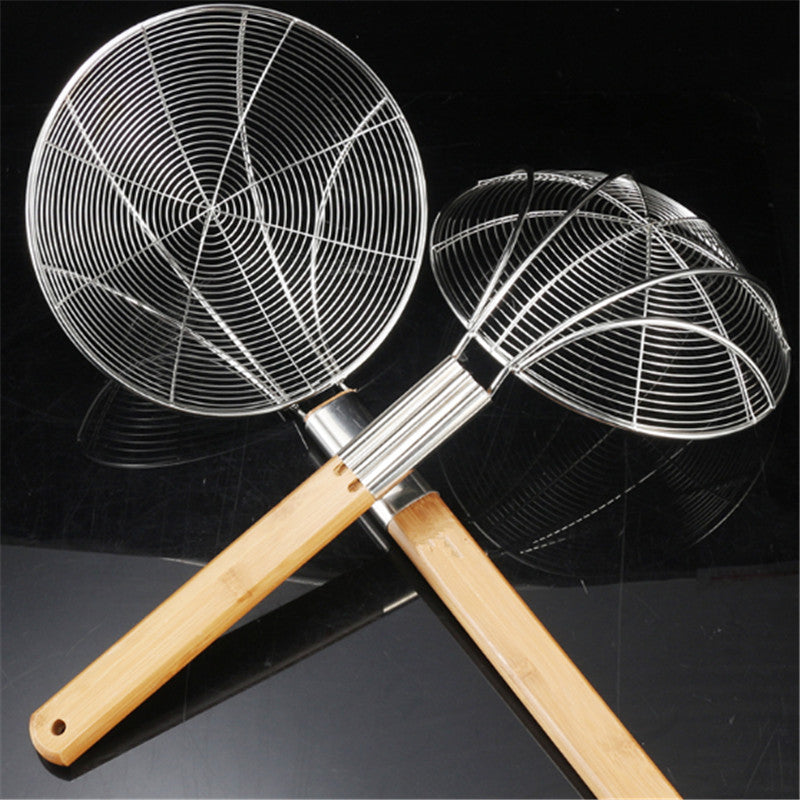 24cm Wooden Handle Big Mesh Soup Skimmer