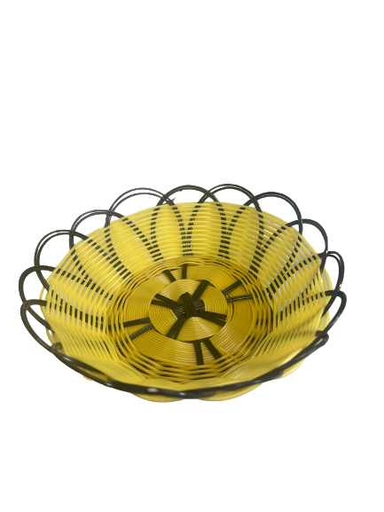 9.25" Eco-friendly Plastic Bread Basket-Black Yellow