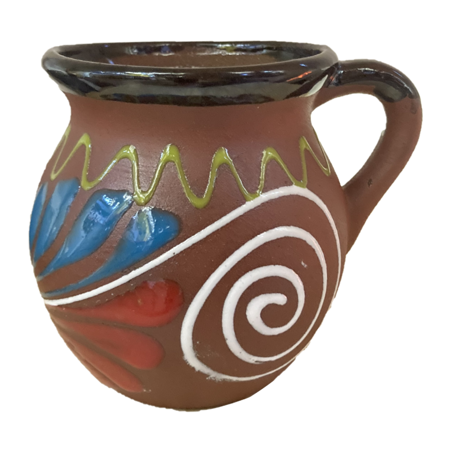 4 PC Brown Handmade Clay Mug Set