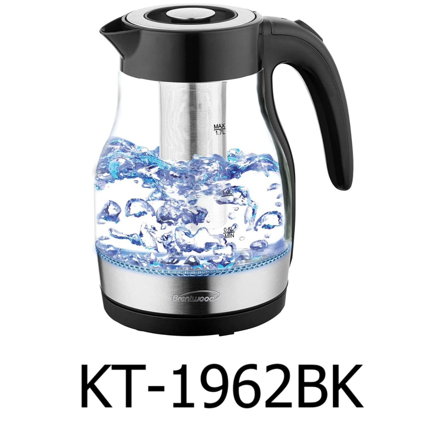 1.7L Cordless Glass Electric Kettle With Tea Infuser