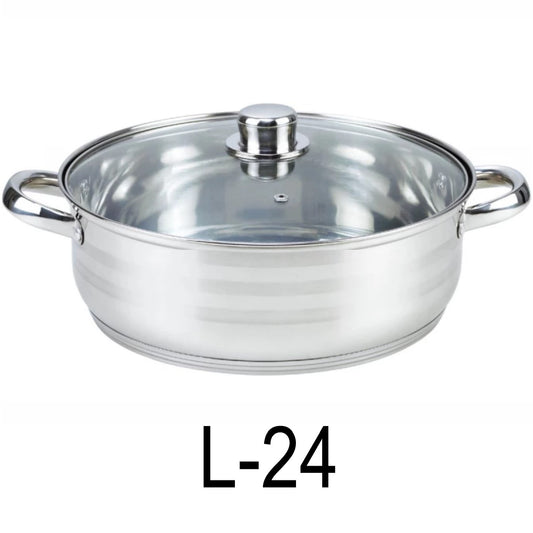 6 QT Stainless Steel 18/10 Induction Low Pot