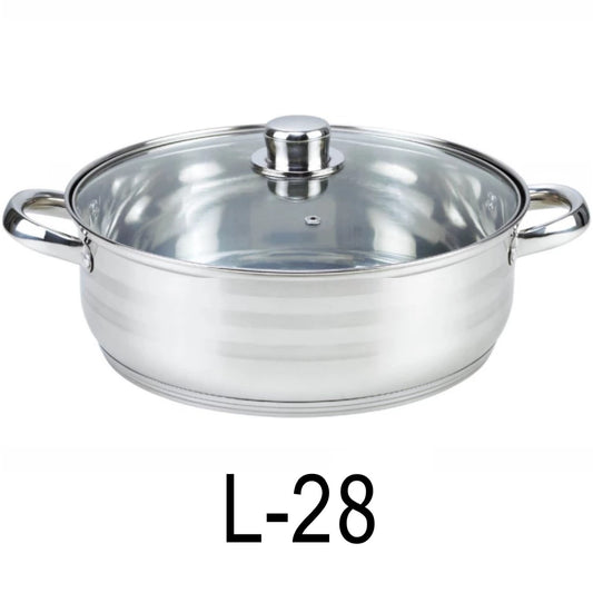 8 QT Stainless Steel 18/10 Induction Low Pot