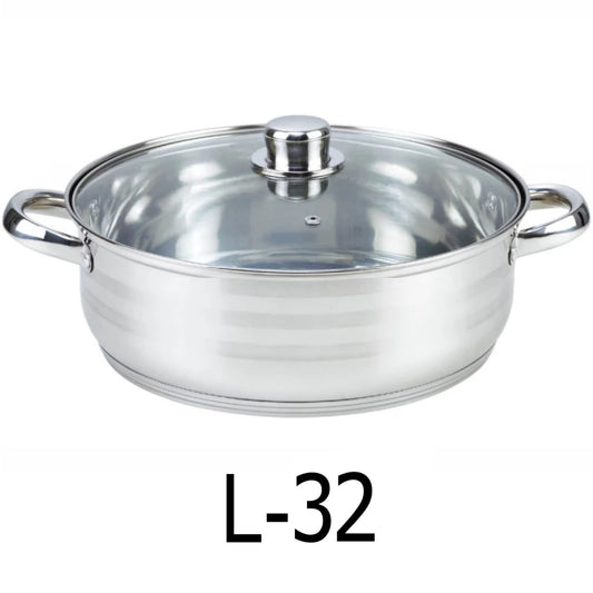 12 QT Stainless Steel 18/10 Induction Low Pot