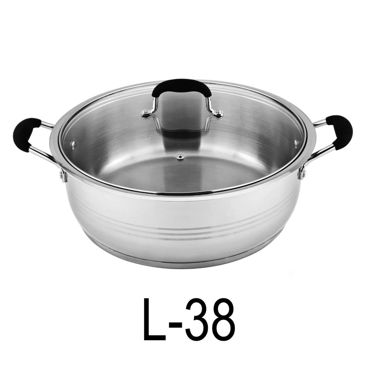 18 QT Stainless Steel 18/10 Induction Low Pot With Silicon Handle