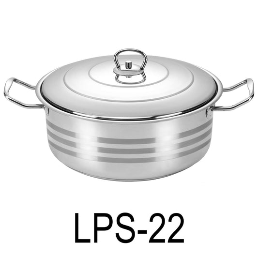 22 QT Stainless Steel 18/10 Induction Low Pot