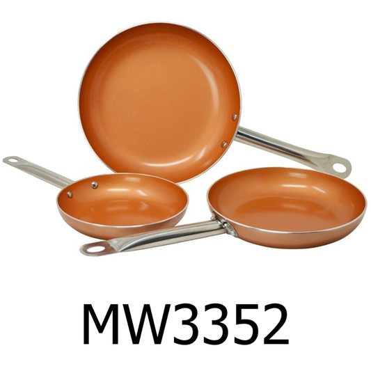 3 PC Copper Non Stick Fry Pan Set