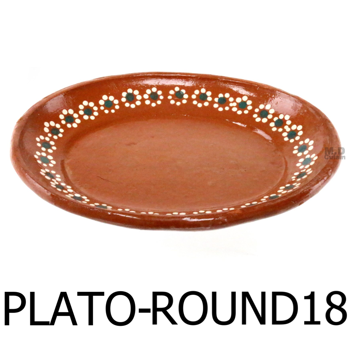 18cm Brown Round Clay Plate