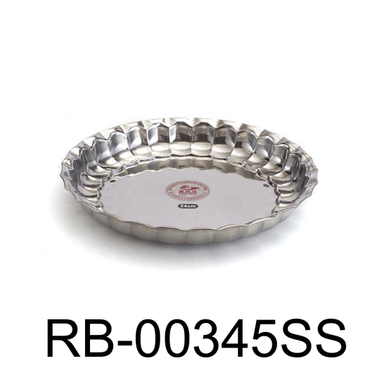 45cm Stainless Steel Round Plate - Food Serving Tray