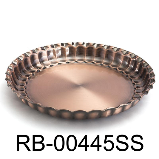 45cm Copper Round Plate - Food Serving Tray