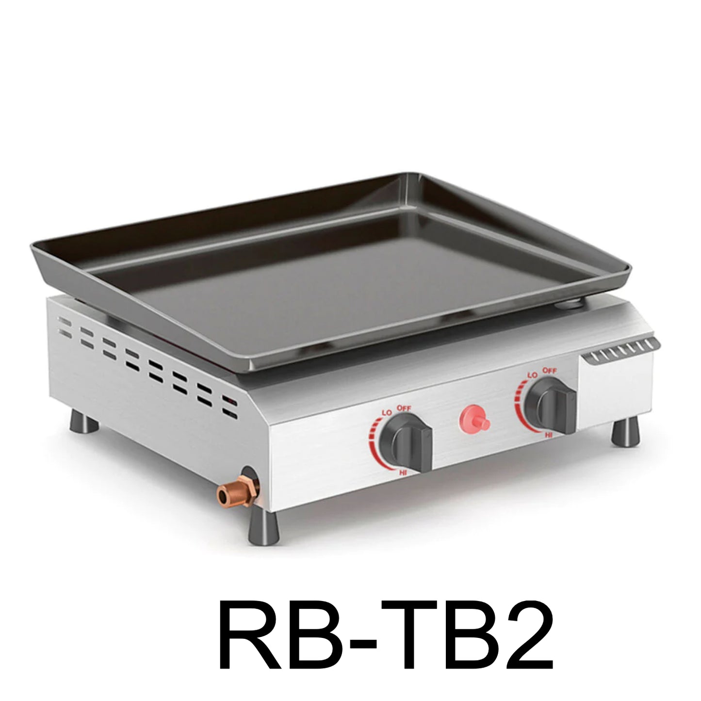 Portable 2 Burners Gas Grill in Silver with Griddle Flat Top