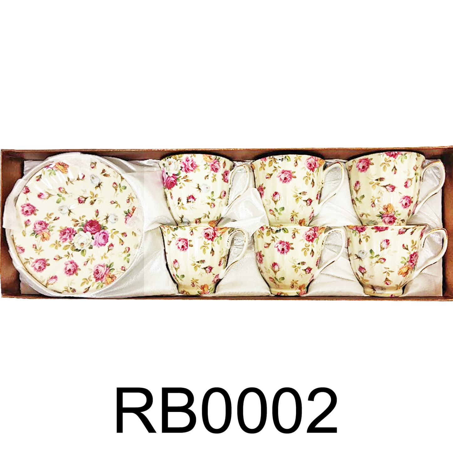 12 PC Pink Rose Design Tea Set