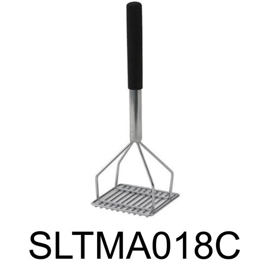 18" Square Potato Masher with Soft Grip, Chrome Plated