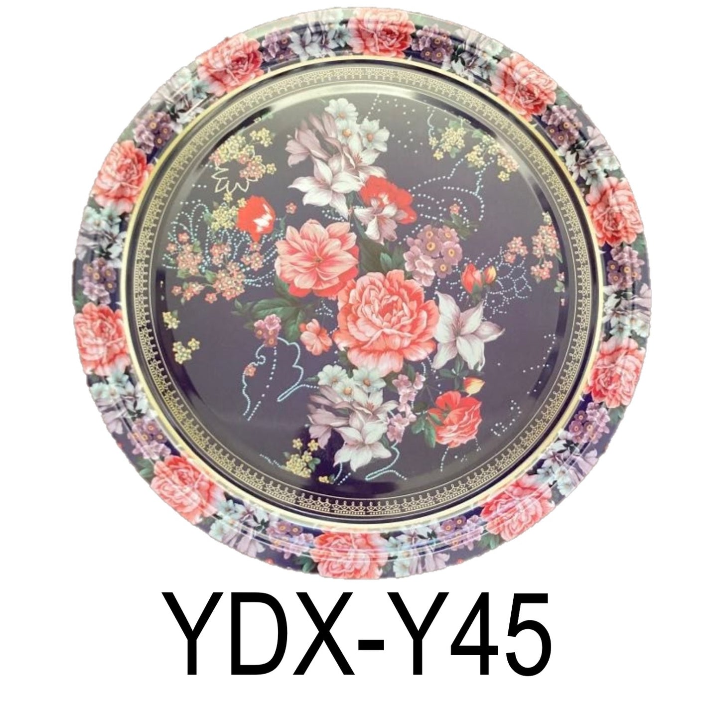 45cm Purple Floral Tray