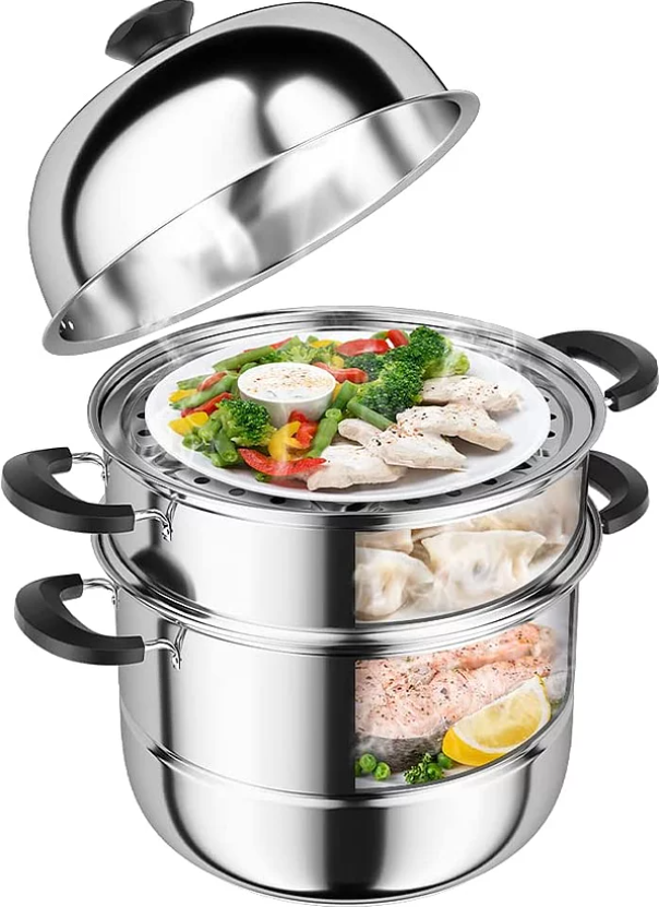 38cm Stainless Steel 3 Tier Layer Steamer