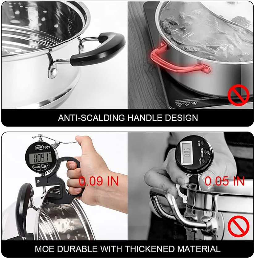 38cm Stainless Steel 3 Tier Layer Steamer