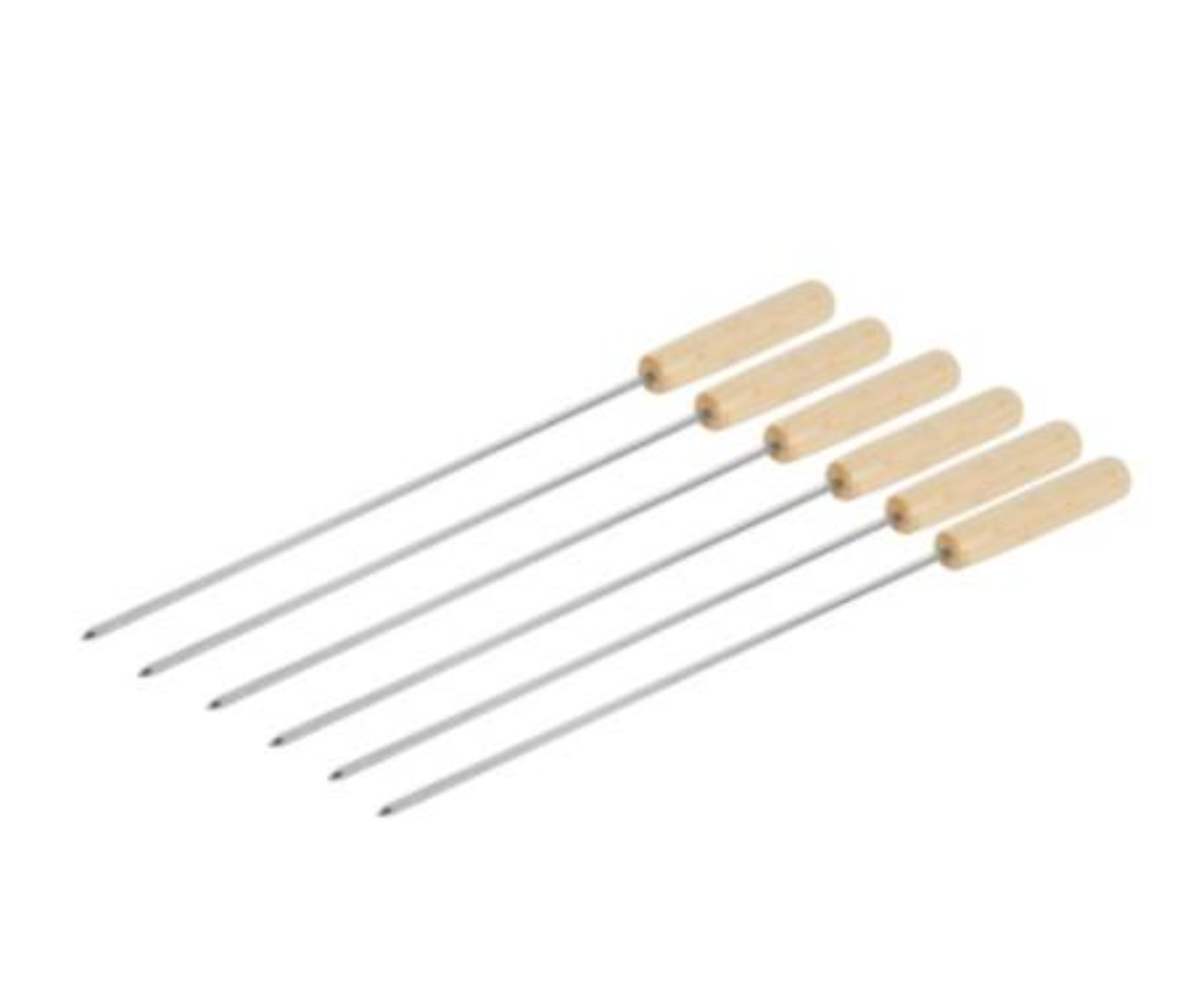 8 PC BBQ Kebab Skewer with Wooden Handle Set