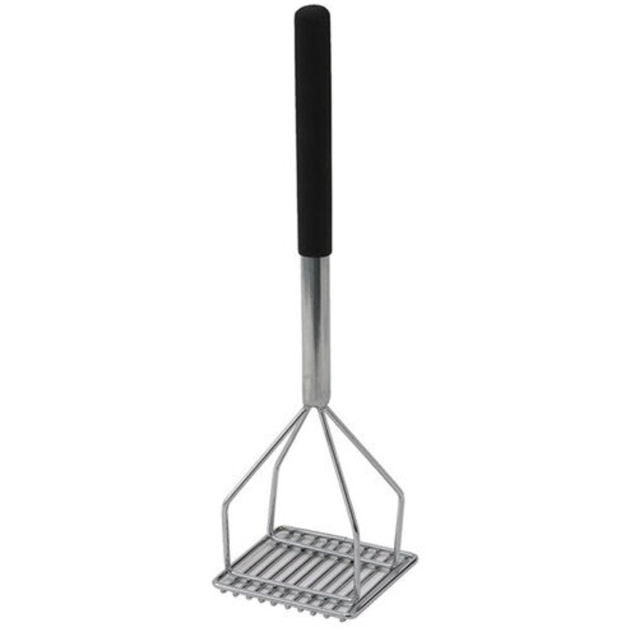 18" Square Potato Masher with Soft Grip, Chrome Plated