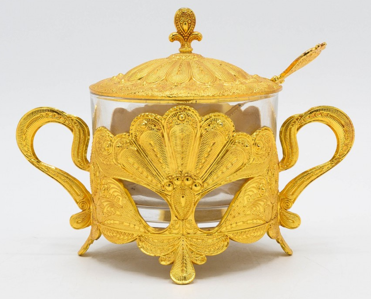 Gold Fancy Sugar Pot