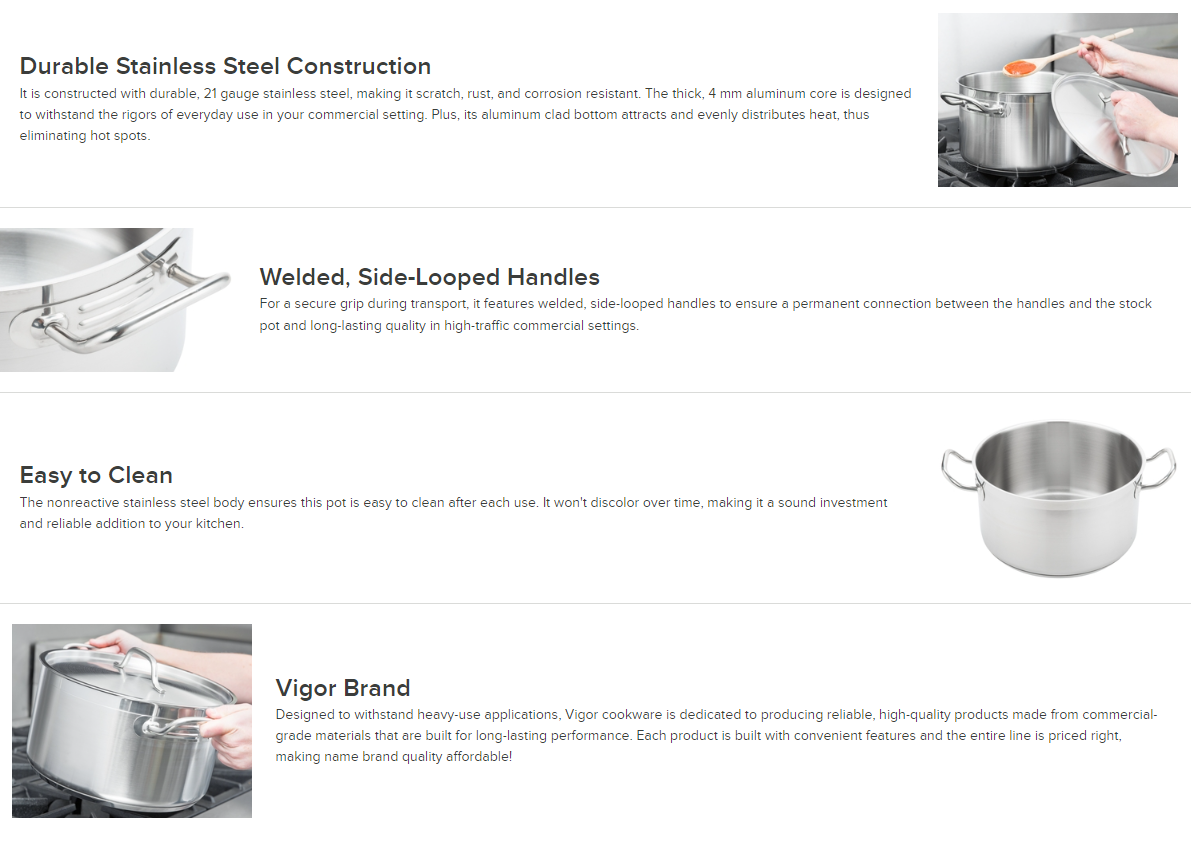 35 QT Stainless Steel Induction 18/10 Stockpot