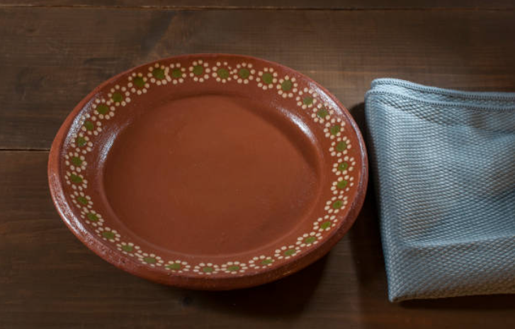 18cm Brown Round Clay Plate