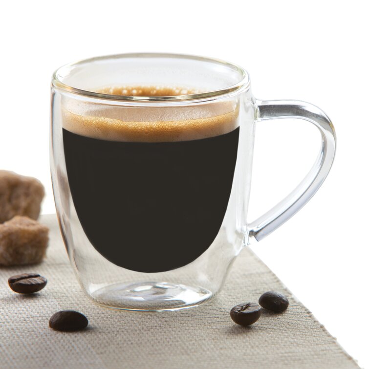 2 PC Double Walled Glass Coffee Mugs
