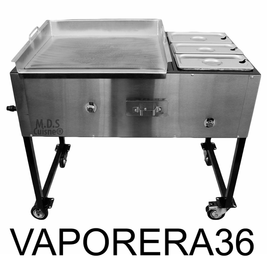 Stainless Steel Taco Cart With 3 Warmer Chafer