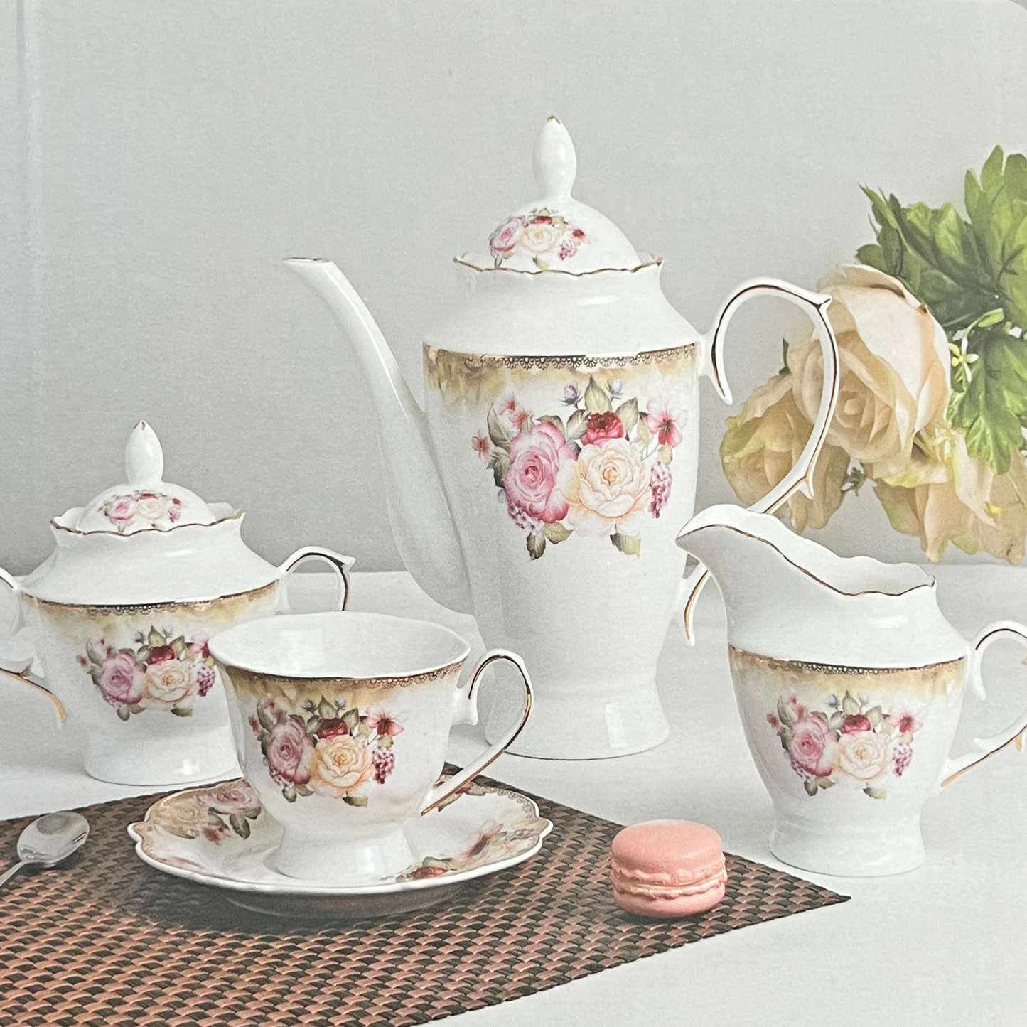17 PC British Floral Tea Set