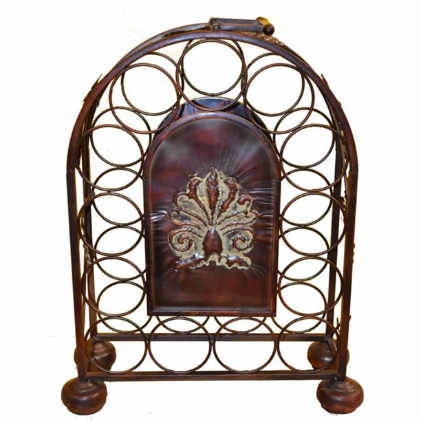 Traditional Style Metal Wine Rack