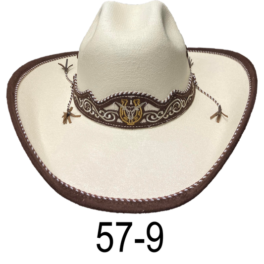 Brown Buffalo Print Authentic Sahuayo Region Mexico Palm Moreno Straw Safari Cowboy Sun Hat