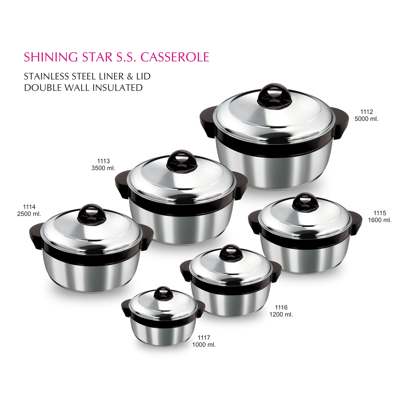 2500ml Shining Star Stainless Steel Hot Pot Casserole