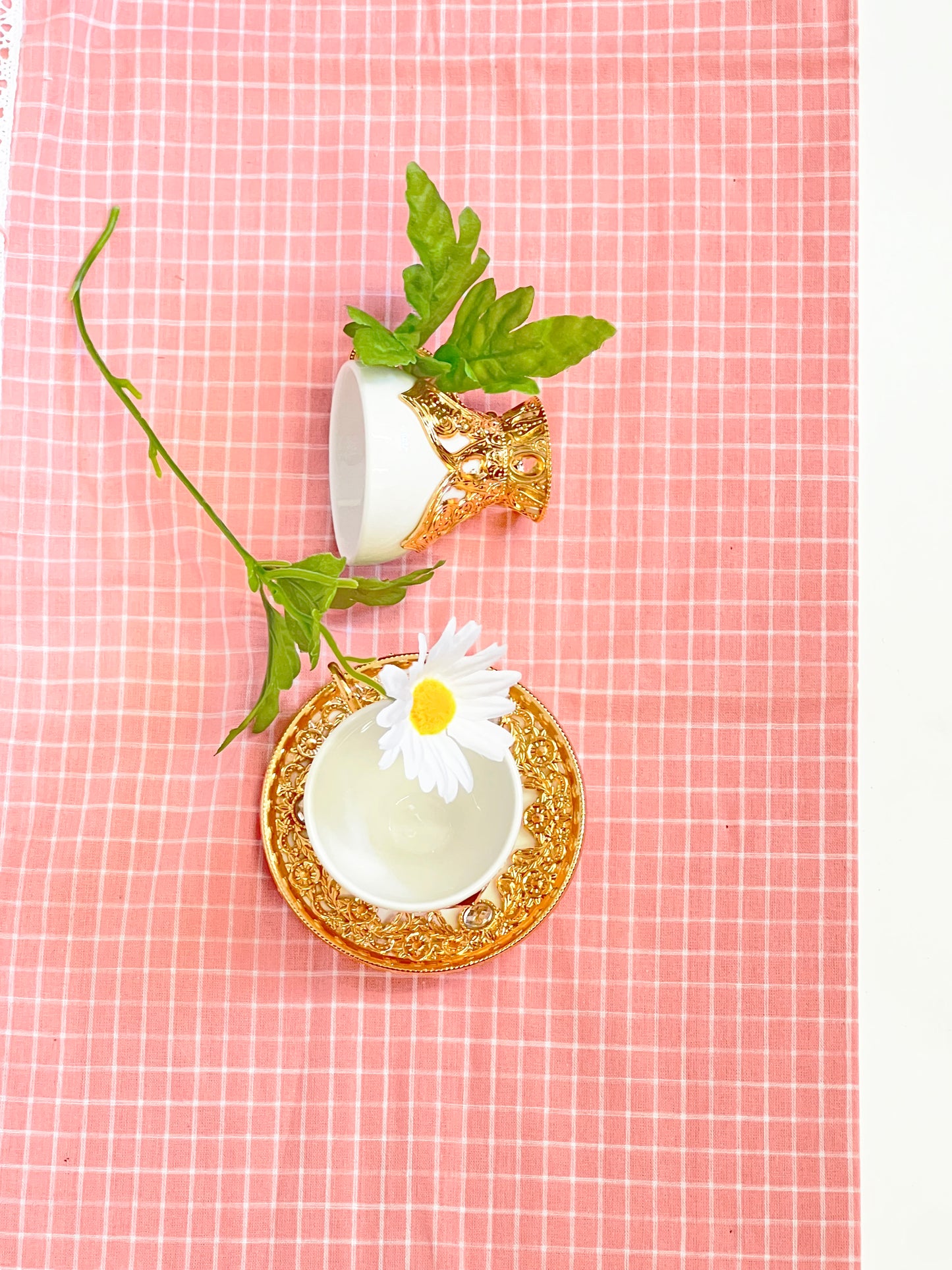 12 PC White & Gold Fancy Coffee Cup Set