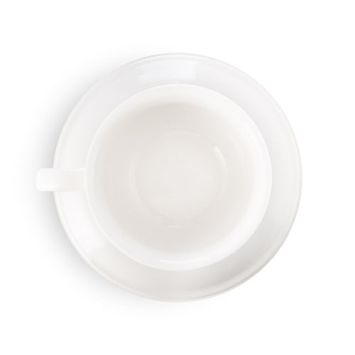 6 PC White Porcelain Cup with Saucer