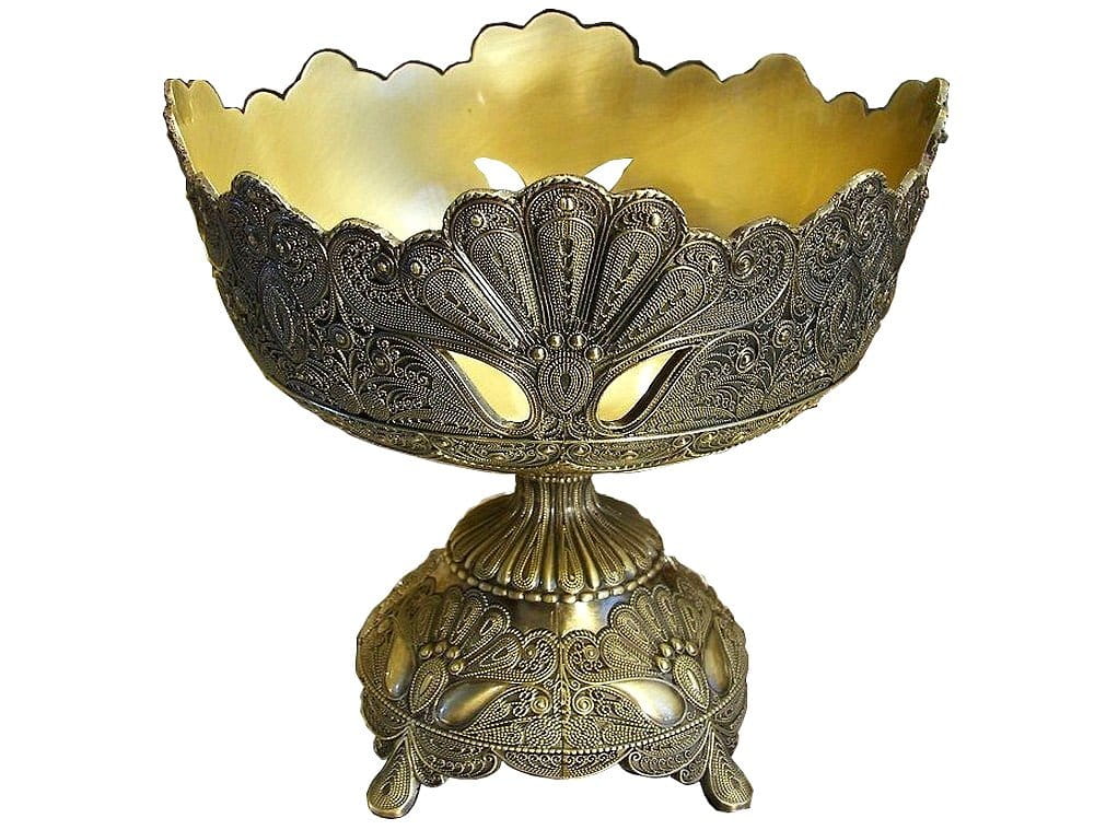 Small Gold Plated Metal Fruit Bowl