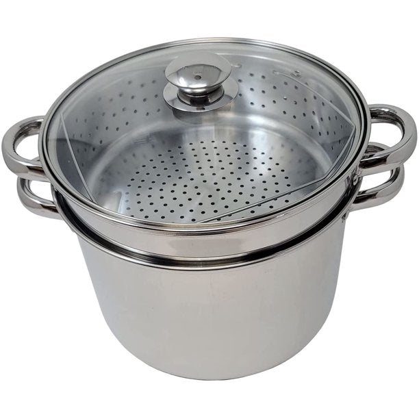 8 QT Stainless Steel 2 Tier Layer Steamer
