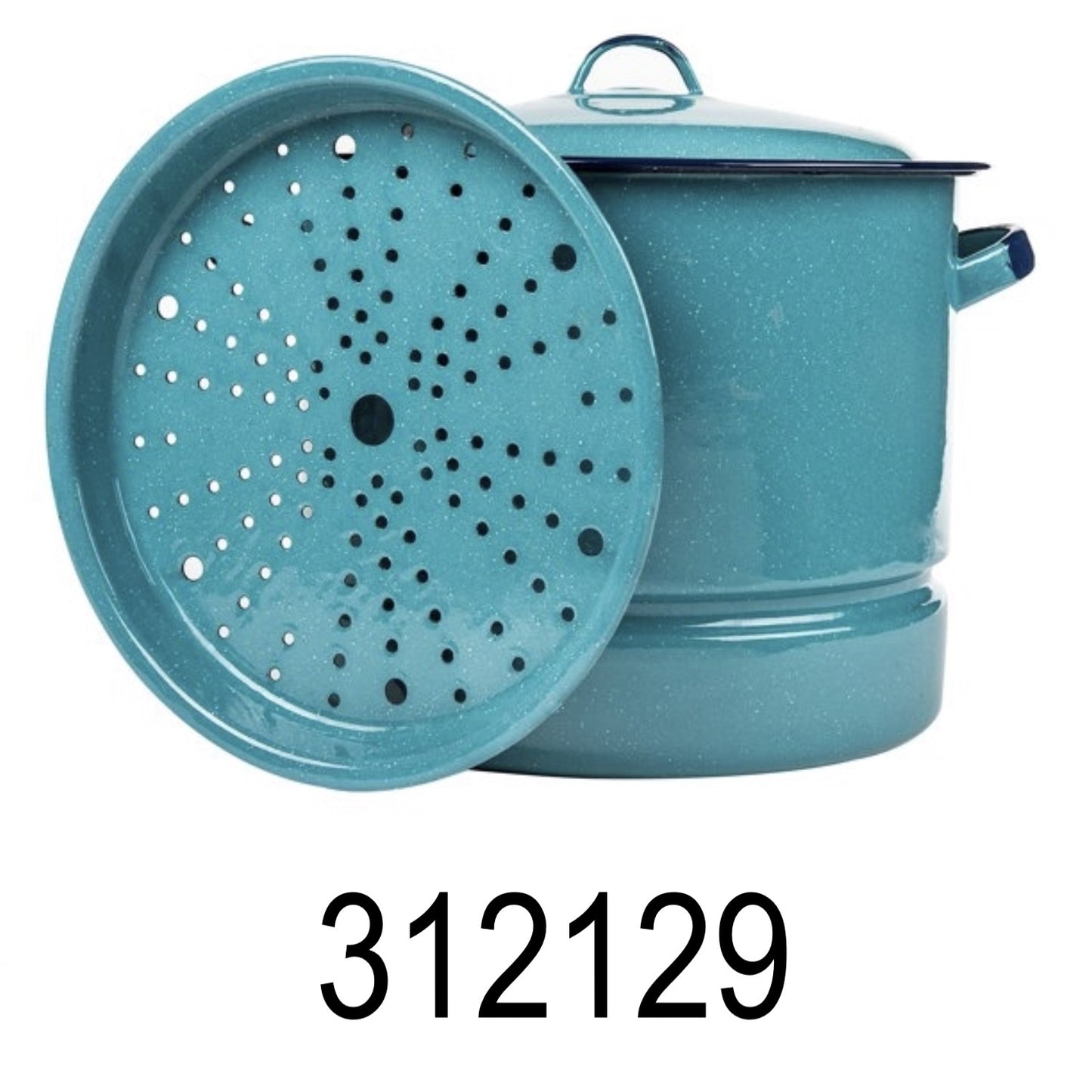 15 QT Enamel Steamer Pot With Lid & Trivet