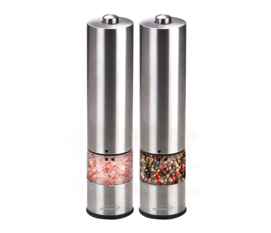 Brentwood Electronic Salt & Pepper Mills Adjustable Ceramic Grinders