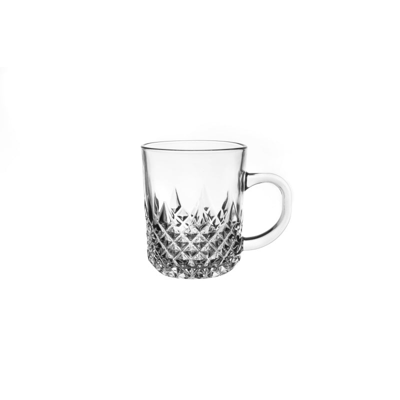 6 PC Diamond Cut Glass Mug