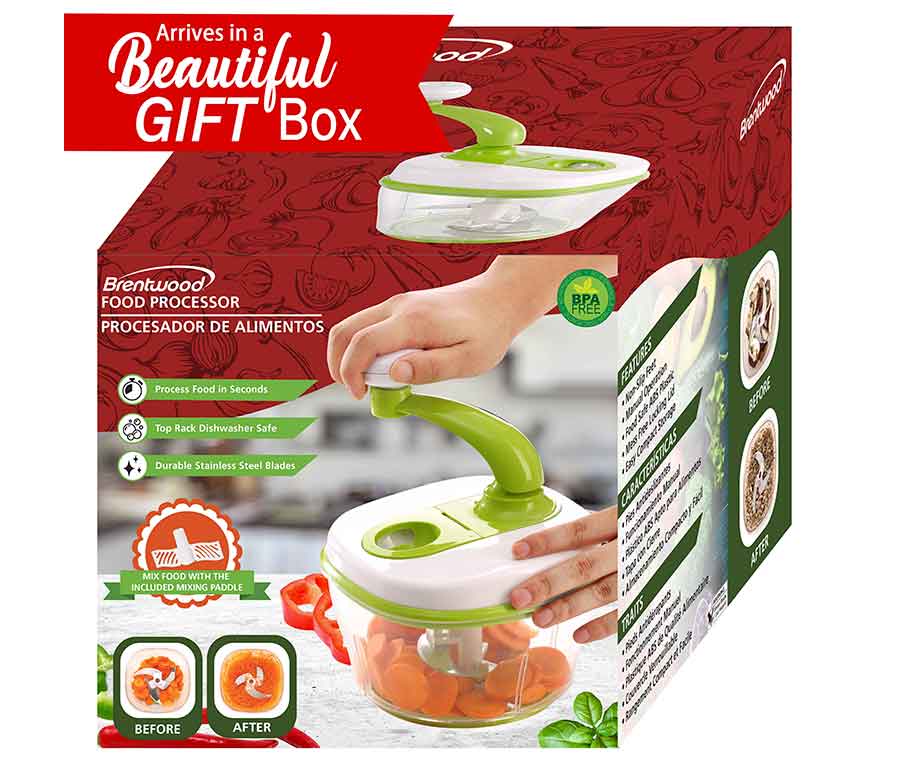 8 Cups Brentwood Food Processor With Blades and Paddle Mixer