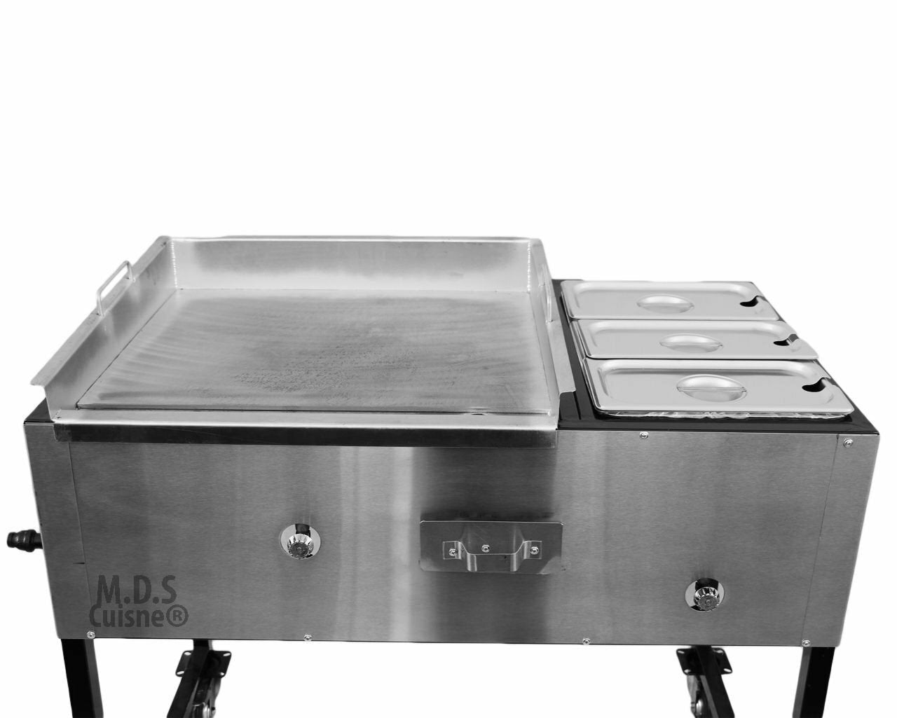 Stainless Steel Taco Cart With 3 Warmer Chafer