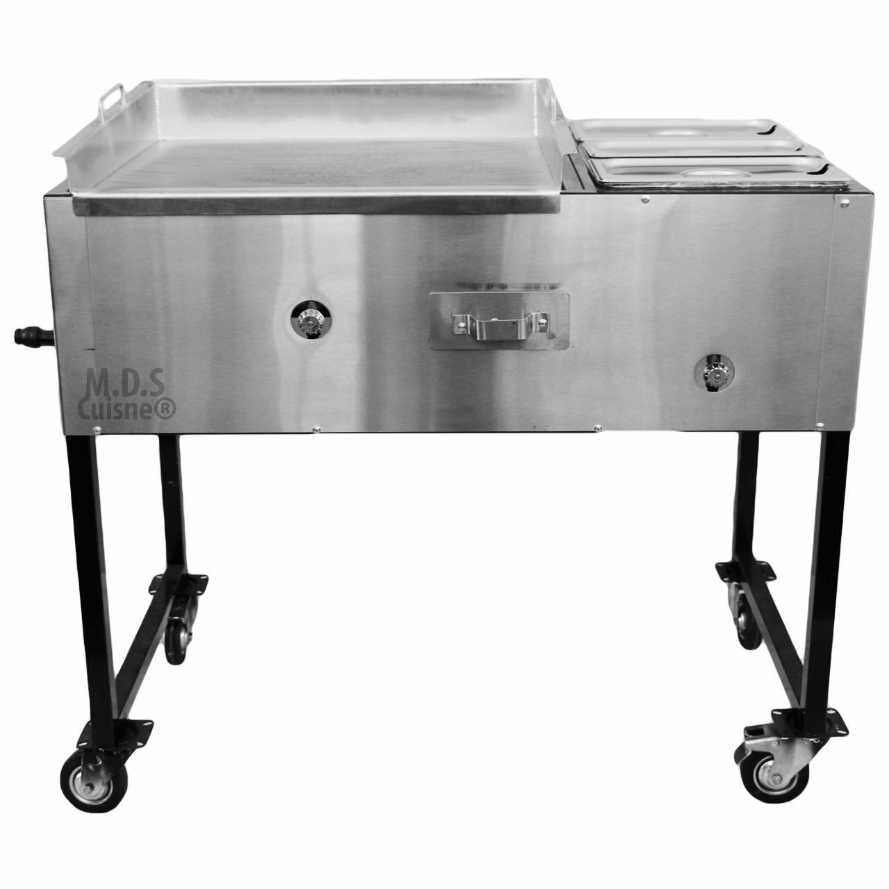Stainless Steel Taco Cart With 3 Warmer Chafer