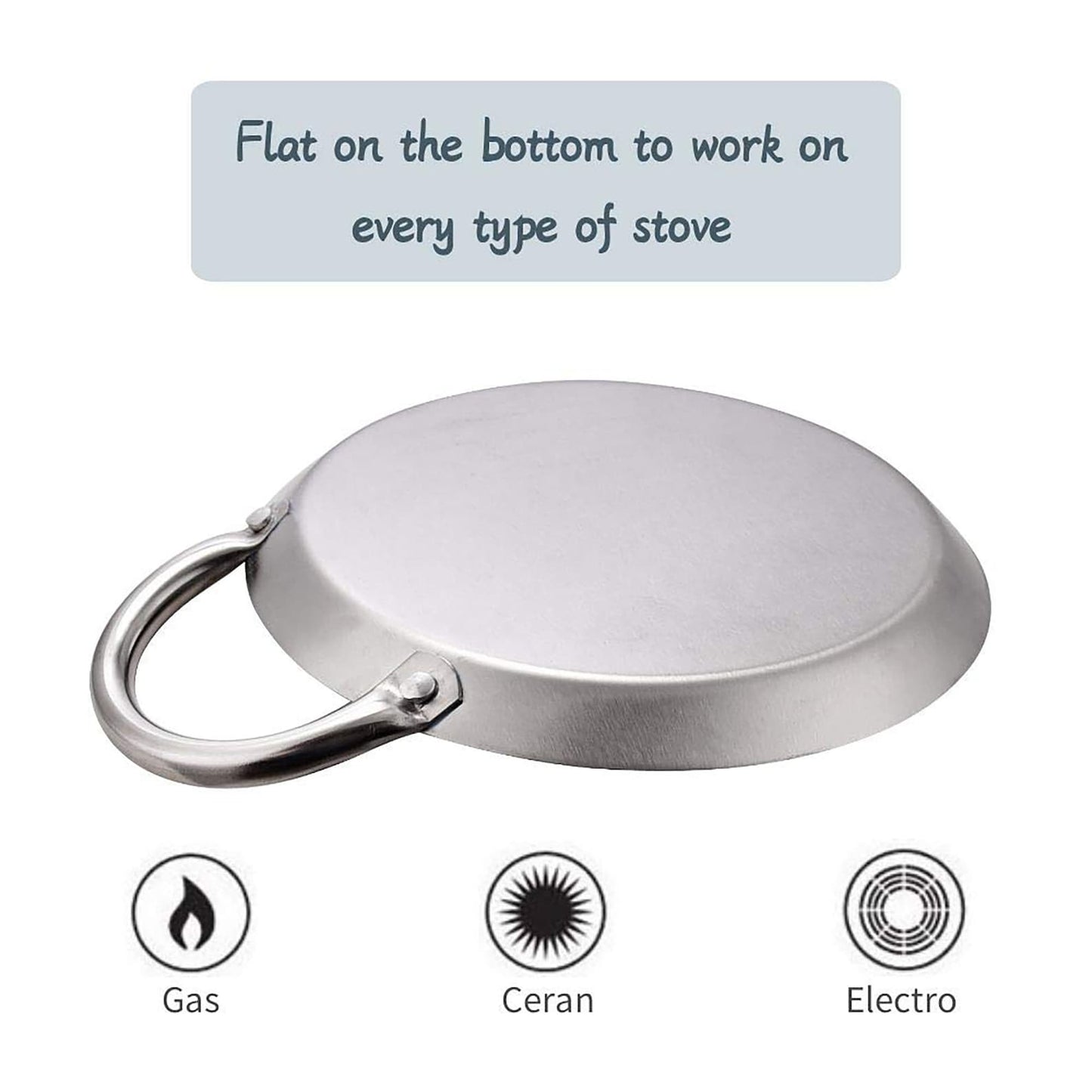 8.5" Round Stainless Steel Fry Pan Comal