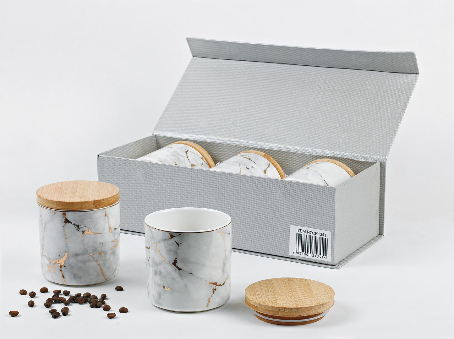 3 PC Canister Set With Bamboo Lid