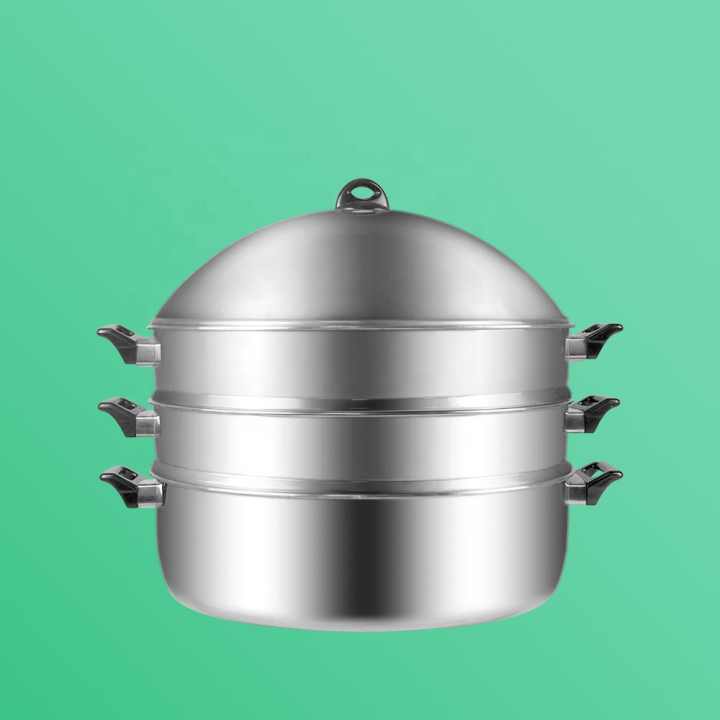 40cm Stainless Steel 3 Tier Layer Steamer With High Lid Dome