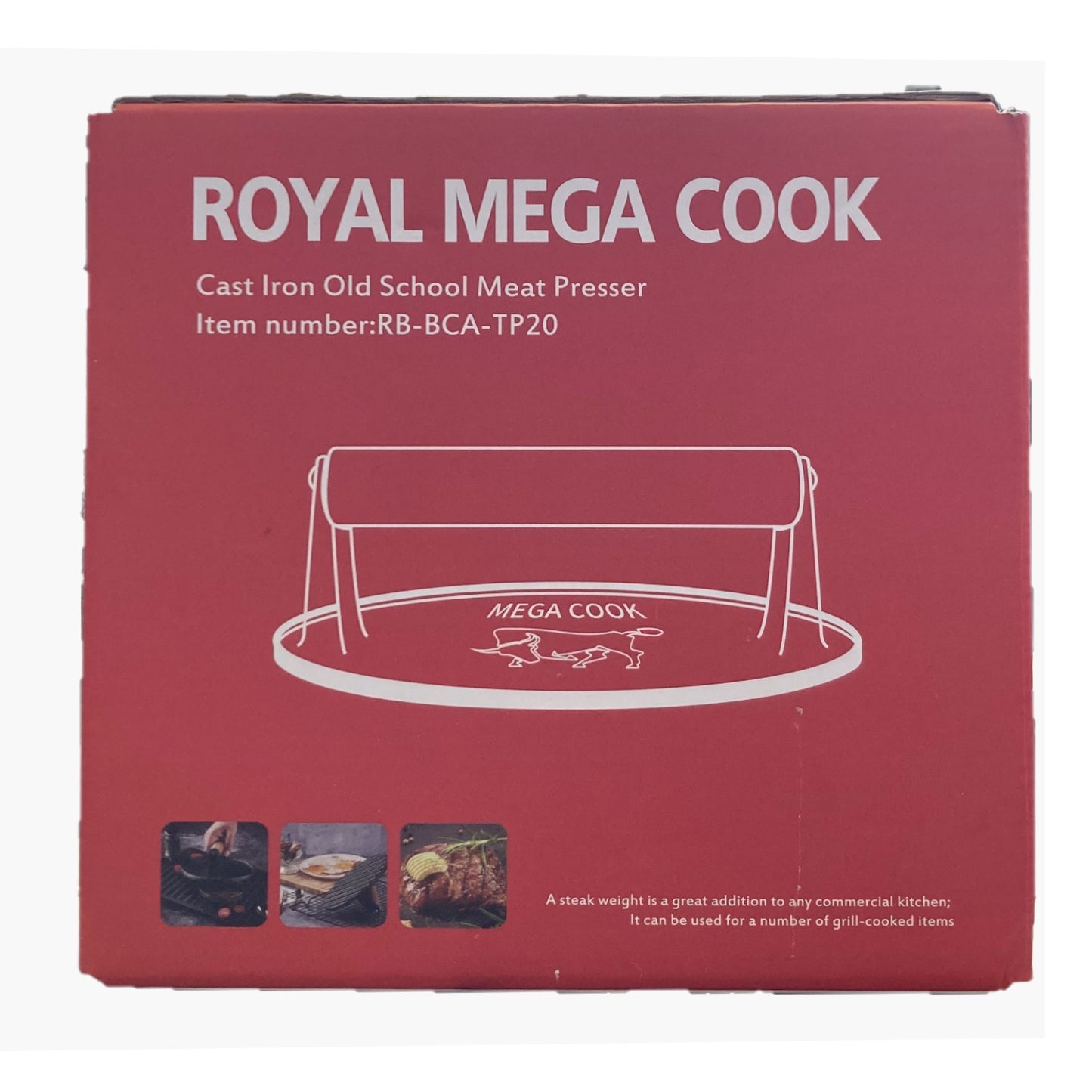 7.5" Round Cast Iron Old School Meat Pressure