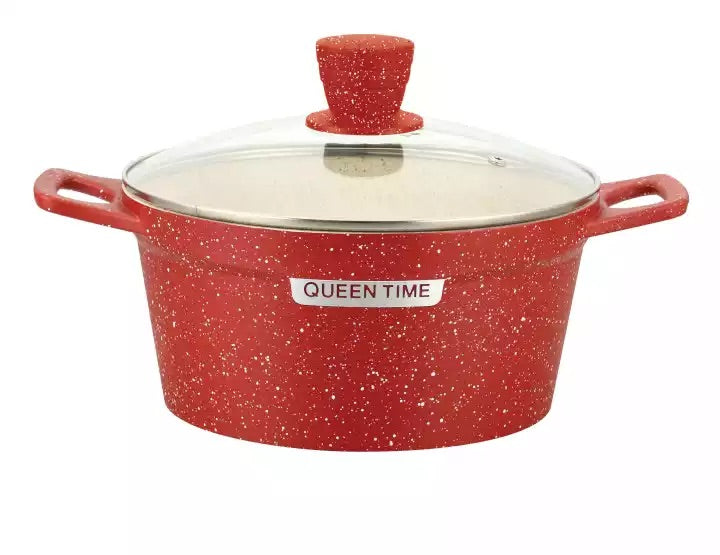 10 PC Red Aluminum Die Casting Casserole Set