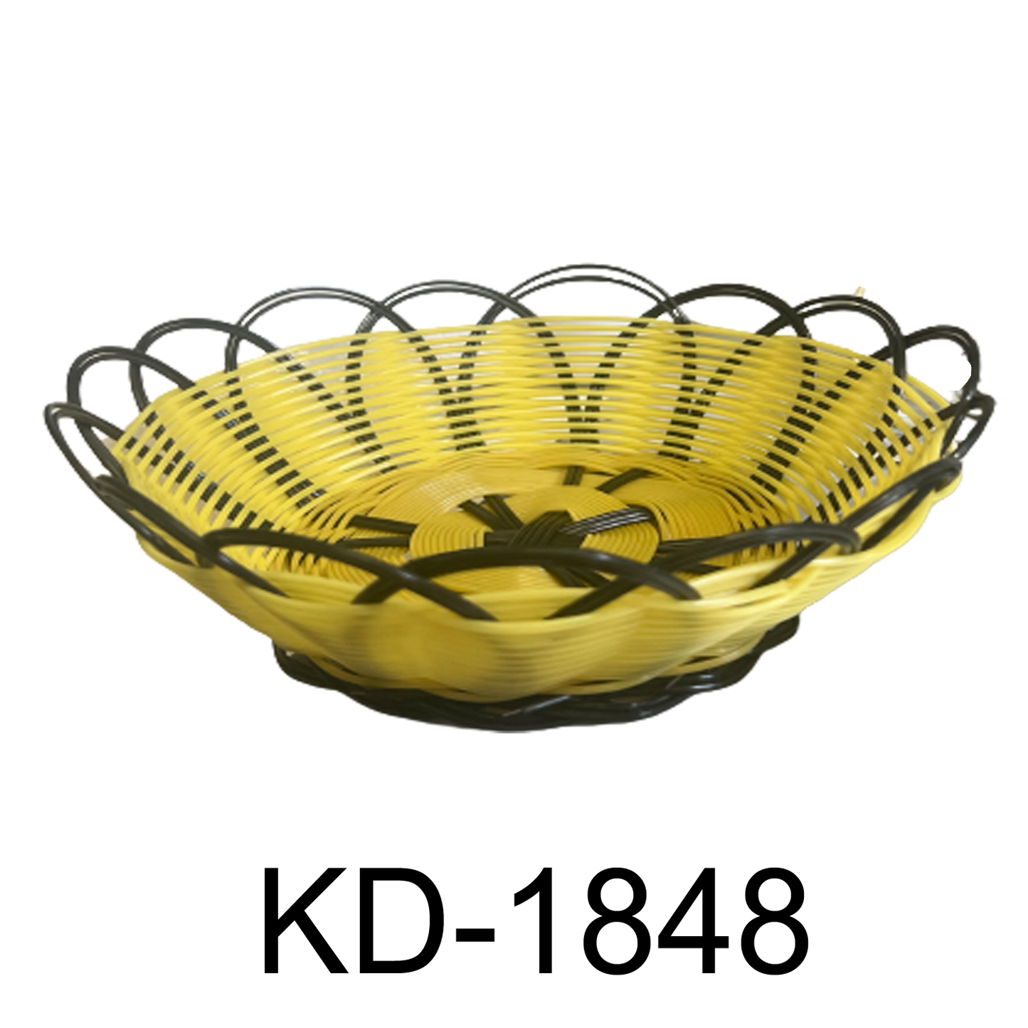9.25" Eco-friendly Plastic Bread Basket-Black Yellow