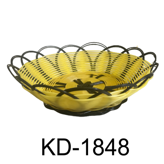 9.25" Eco-friendly Plastic Bread Basket-Black Yellow