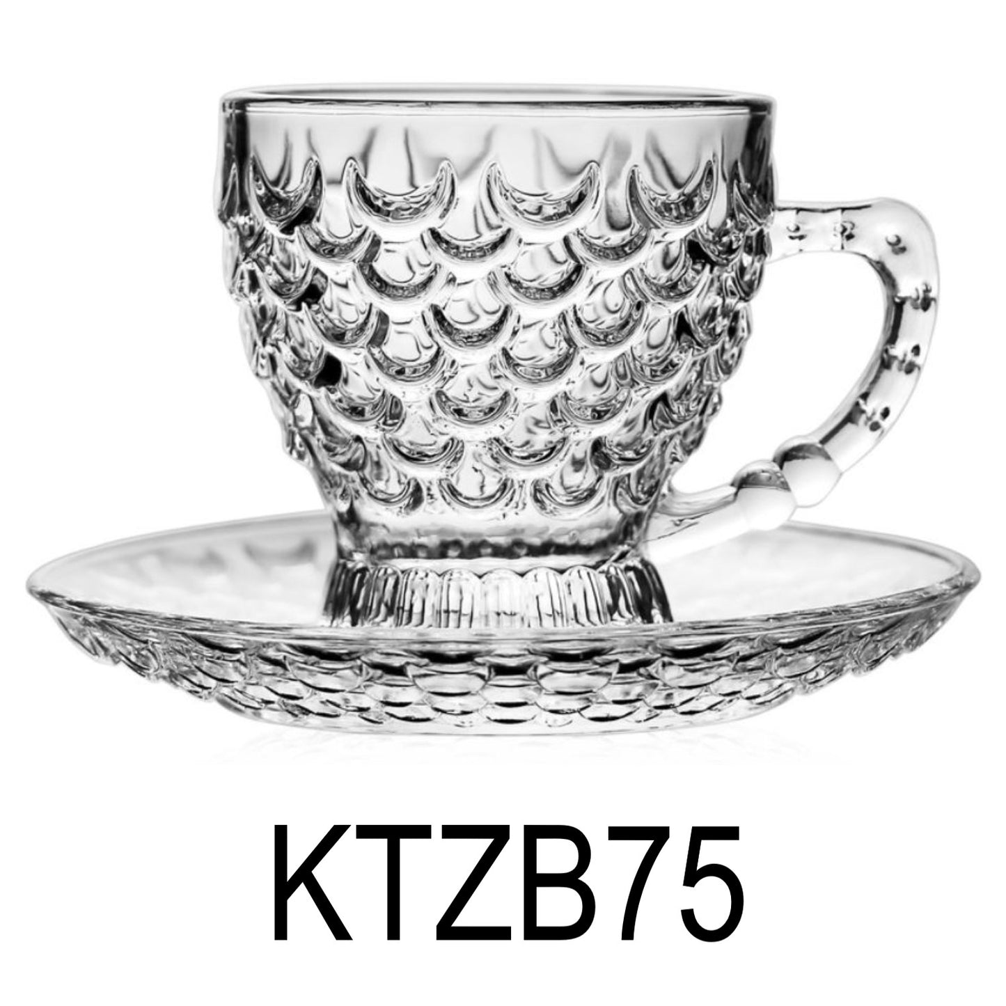 12 PC Bubble Glass Tea Cup Set