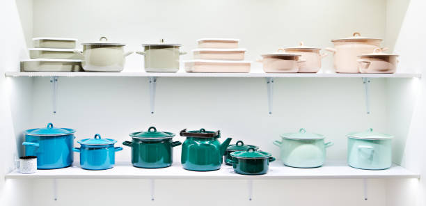 10 PC Mint Stock Pot Enamel