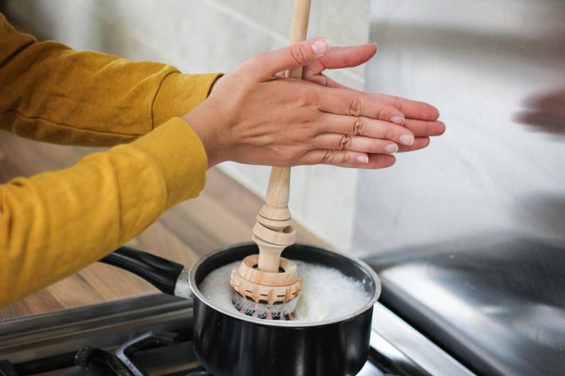 Mexican Molinillo Wooden Whisk Stirrer for Hot Chocolate